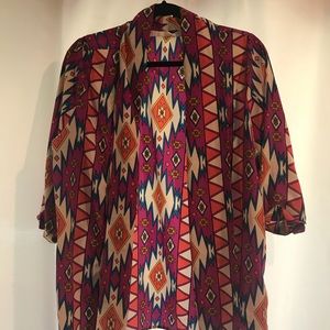 Aztec print blazer